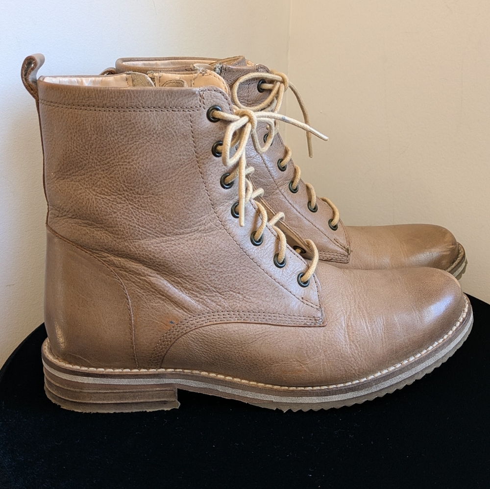 Crèvo Freya Beige Leather Boots Size 9 - Picture 2 of 9
